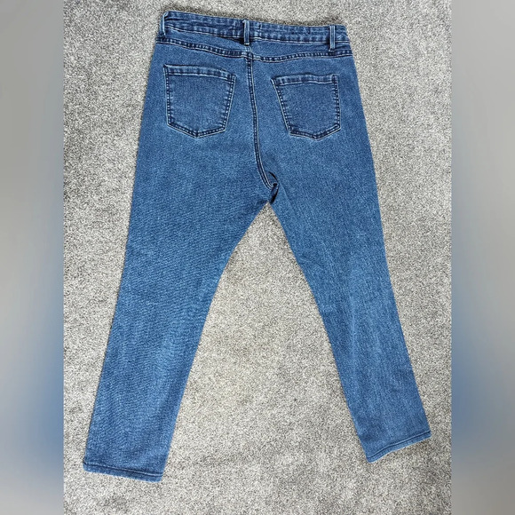 FDJ Floral Embroidered Blue Women's Skinny Jeans size 8 - Picture 7 of 8